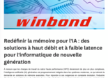 L'Embarqué White paper Winbond Redéfinir la mémoire pour l’IA avec des solutions haut débit et faible latence