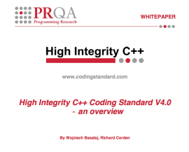 PRQA White Paper High Integrity C++