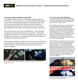 Ansys cockpit du futur